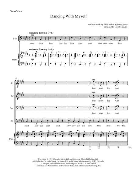 Dancing With Myself Sheet Music