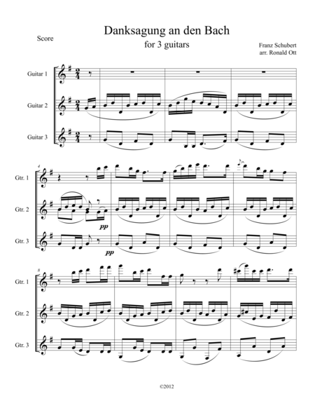 Free Sheet Music Danksagung An Den Bach