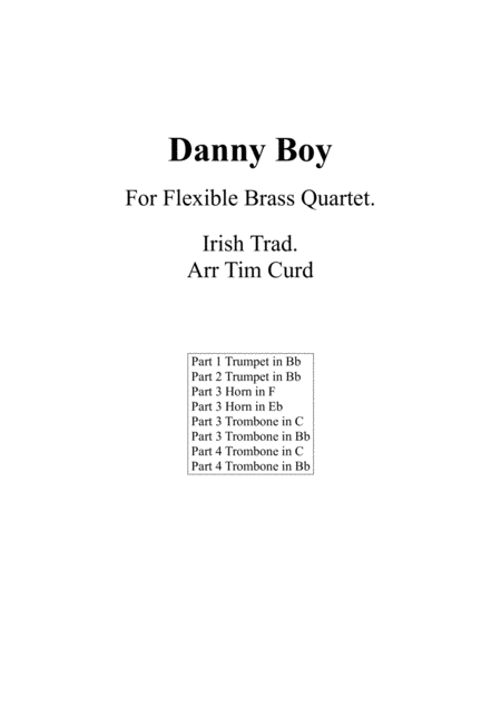 Danny Boy For Flexible Brass Quartet Sheet Music