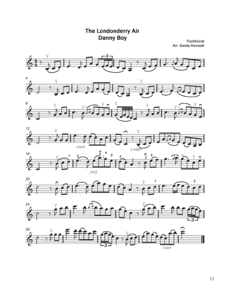 Free Sheet Music Danny Boy For Solo Violin