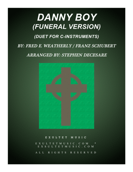 Free Sheet Music Danny Boy Funeral Version Duet For C Instruments