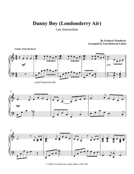 Danny Boy Londonderry Air Late Intermediate Piano Solo Sheet Music