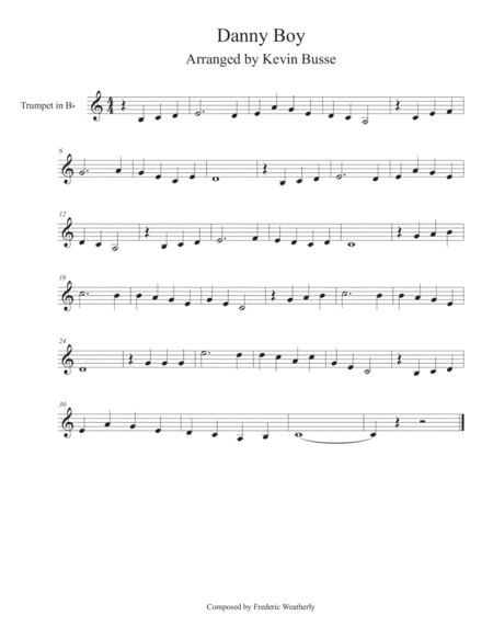 Free Sheet Music Danny Boy Trumpet