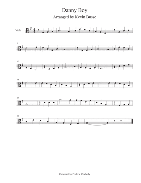 Free Sheet Music Danny Boy Viola