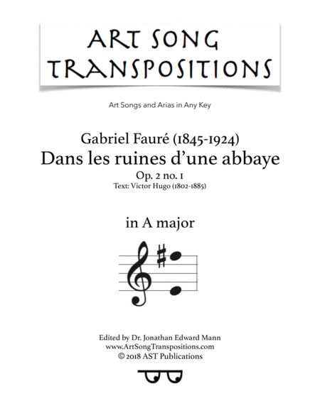 Dans Les Ruines D Une Abbaye Op 2 No 1 A Major Sheet Music