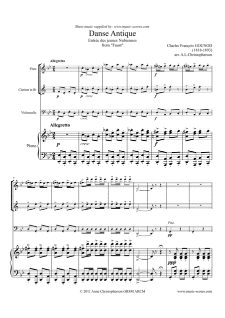 Danse Antique From Faust Clarinet And Piano Sheet Music