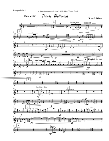 Free Sheet Music Danse Hellenica Brass And Percussion Parts