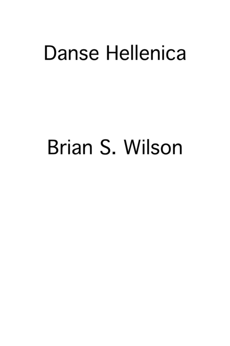 Danse Hellenica Full Score Sheet Music