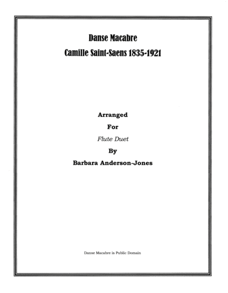 Danse Macabre Flute Duet Sheet Music