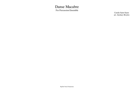 Free Sheet Music Danse Macabre For Percussion