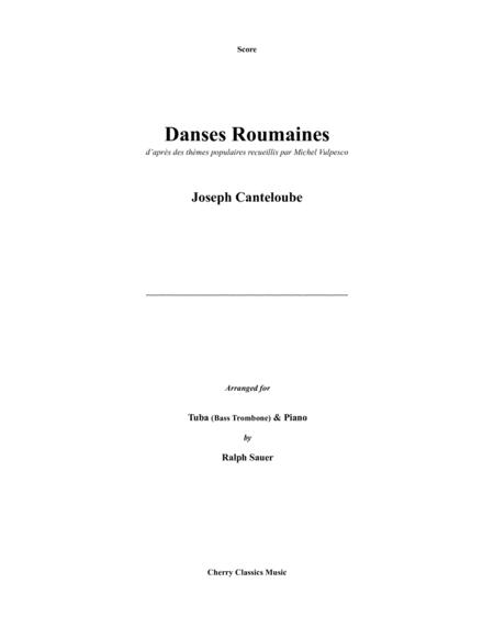 Free Sheet Music Danses Roumaines For Tuba Or Bass Trombone Piano