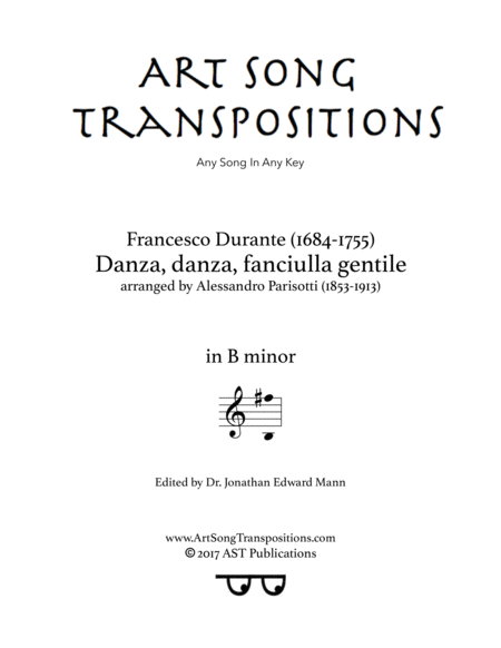 Danza Danza Fanciulla Gentile B Minor Sheet Music