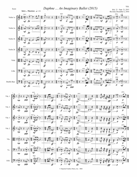 Daphne An Imaginary Ballet 2015 For String Orchestra Full Score Sheet Music