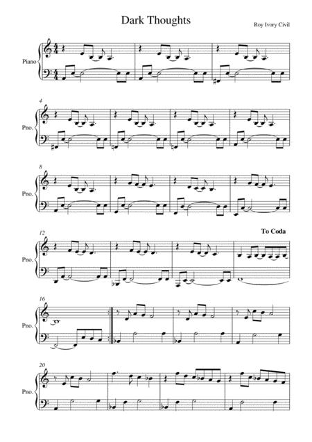 Free Sheet Music Dark Thoughts