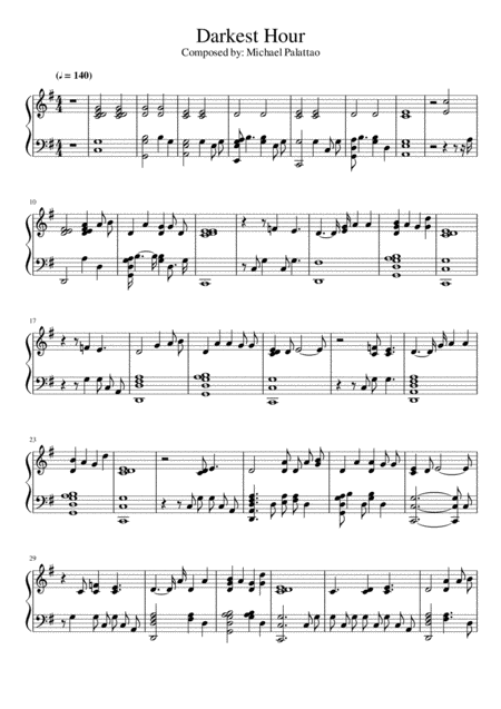 Free Sheet Music Darkest Hour