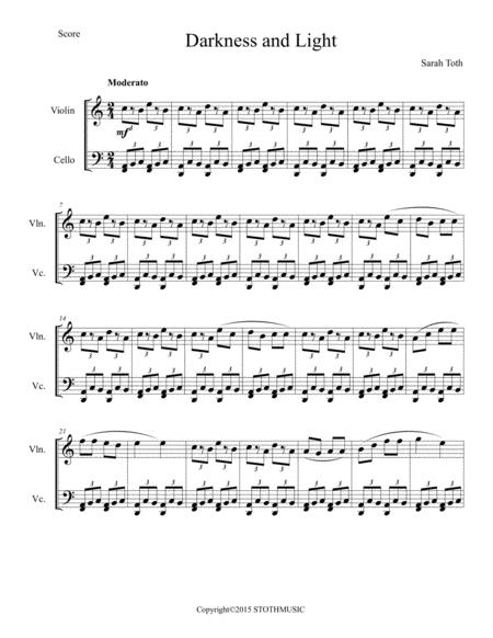 Free Sheet Music Darkness And Light