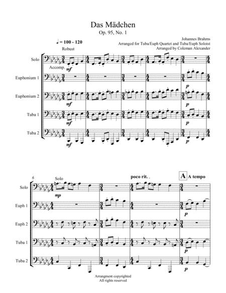 Free Sheet Music Das Mdchen Op 95 No 1 Ttee Soloist