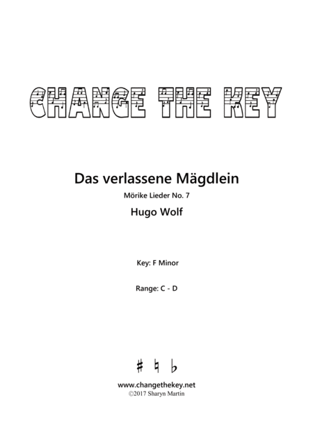 Free Sheet Music Das Verlassene Magdlein F Minor