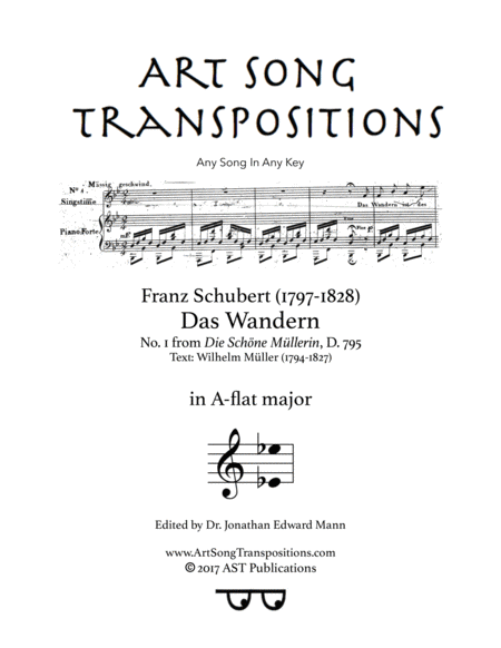 Das Wandern D 795 A Flat Major Sheet Music