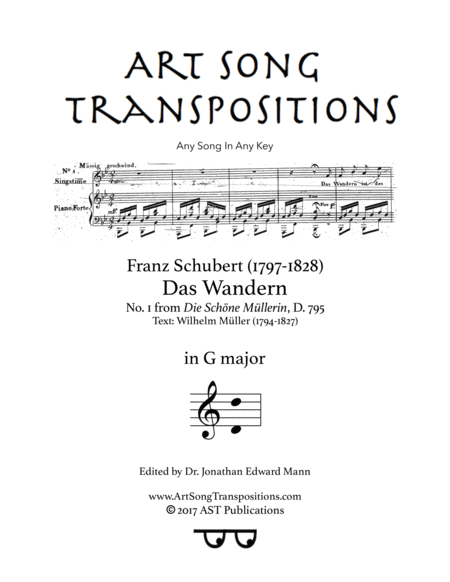 Das Wandern D 795 G Major Sheet Music