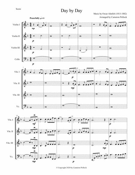 Day By Day String Quartet Sheet Music