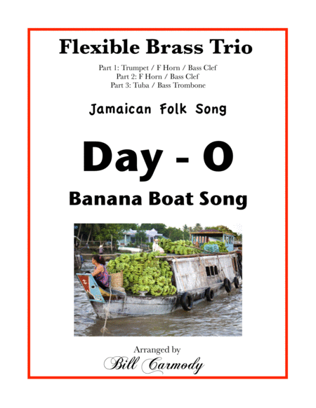 Free Sheet Music Day O Banana Boat Song