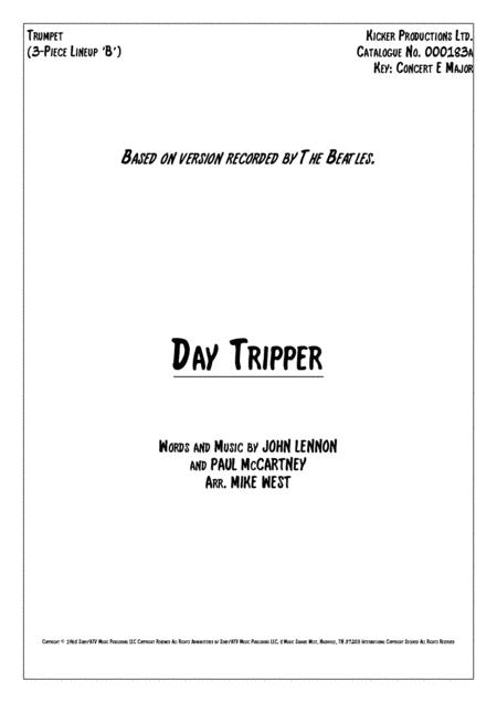 Free Sheet Music Day Tripper 3 Piece Brass Section B