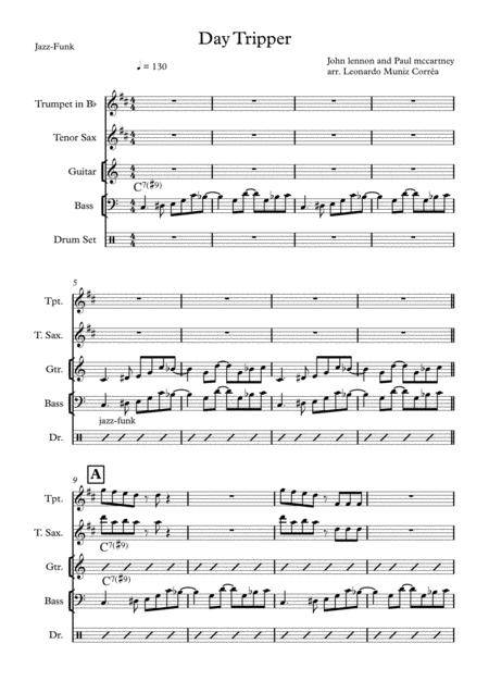 Free Sheet Music Day Tripper For Jazz Combo Score And Parts