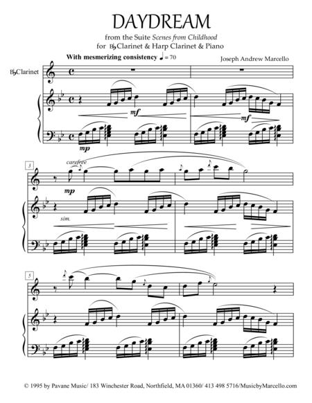 Free Sheet Music Daydream From Scenes From Childhood For Clarinet Piano