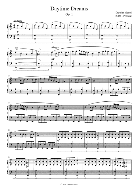 Daytime Dreams Sheet Music