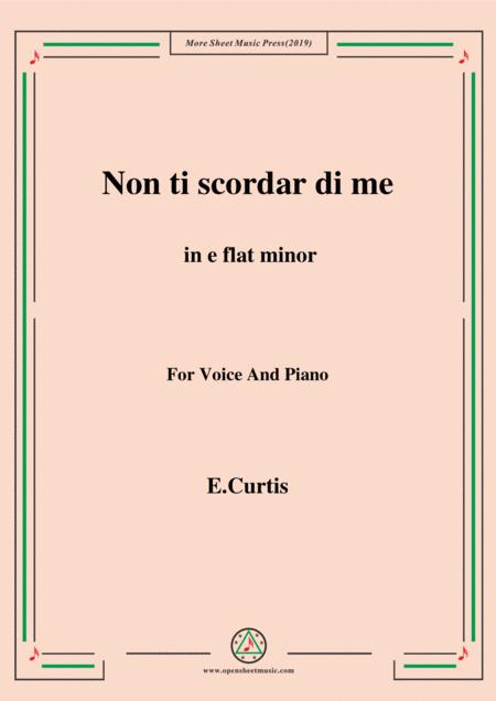 De Curtis Non Ti Scordar Di Me In E Flat Minor Sheet Music