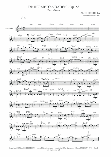 De Hermeto A Baden Op 58 Sheet Music