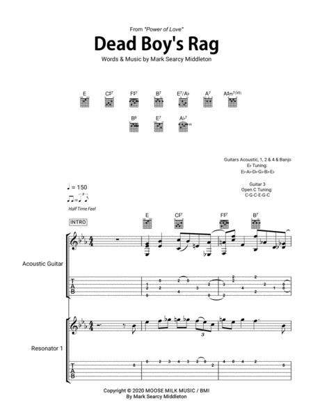 Free Sheet Music Dead Boy Rag