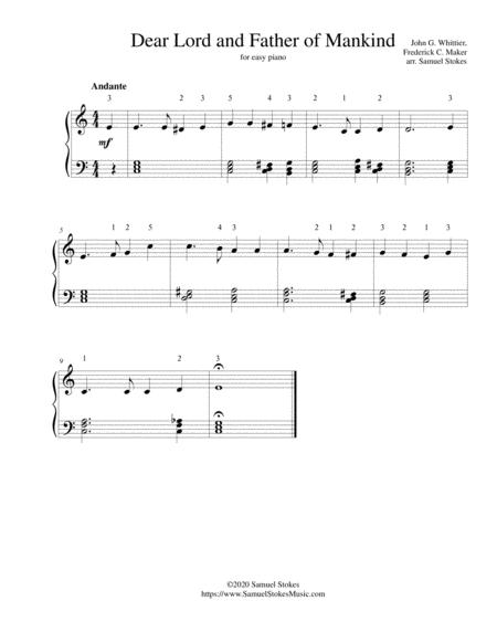 Free Sheet Music Dear Lord And Father Of Mankind For Easy Piano