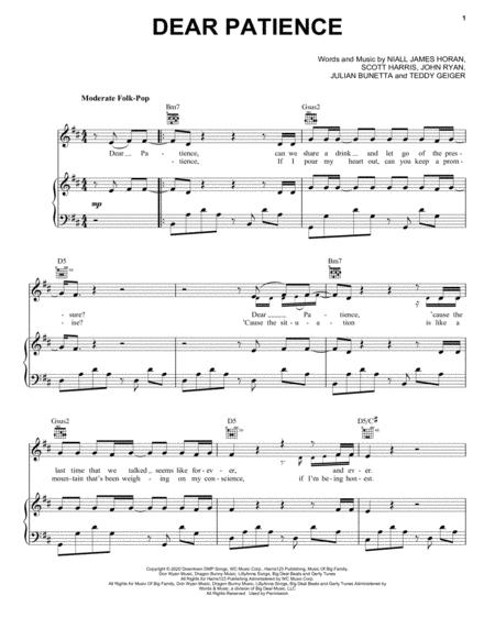 Dear Patience Sheet Music