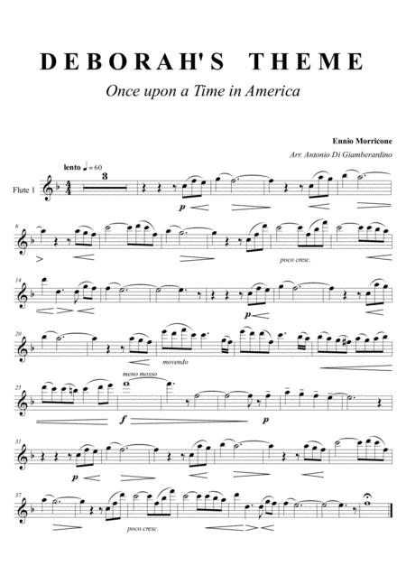 Free Sheet Music Deborahs Theme Once Upon A Time In America Flute Choir