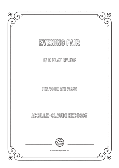 Debussy Evening Fair In E Flat Major For Voice And Piano Sheet Music