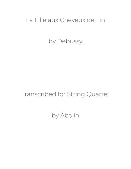 Debussy La Fille Aux Cheveux De Lin String Quartet Sheet Music