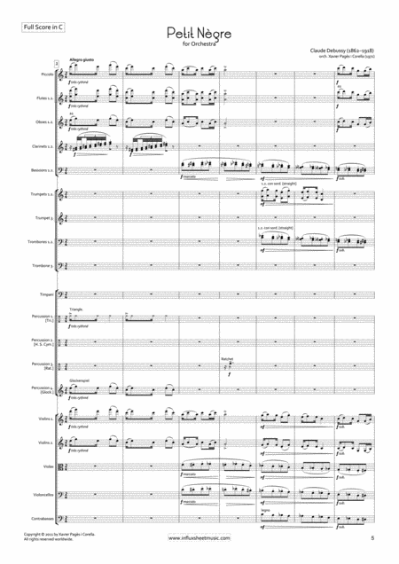 Debussy Petit Ngre Arr For Orchestra Full Score Sheet Music