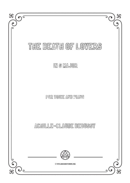 Free Sheet Music Debussy The Death Of Lovers In G Major For Voice And Piano
