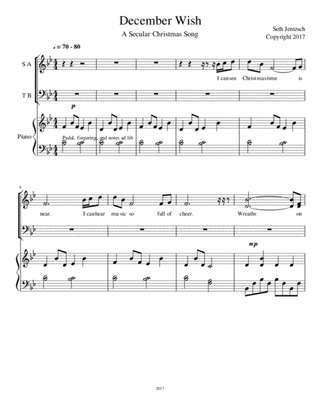 Free Sheet Music December Wish