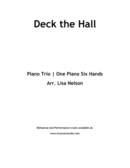 Deck The Hall Piano Trio 1 Piano 6 Hands Intermediate Sheet Music