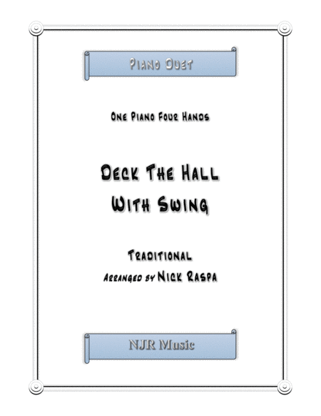 Free Sheet Music Deck The Hall With Swing 1 Piano 4 Hands Early Intermediate