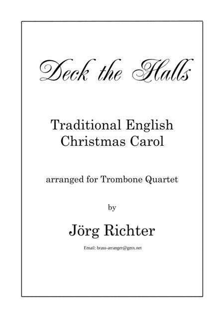 Deck The Halls Christmas Carol For Trombone Quartet Sheet Music