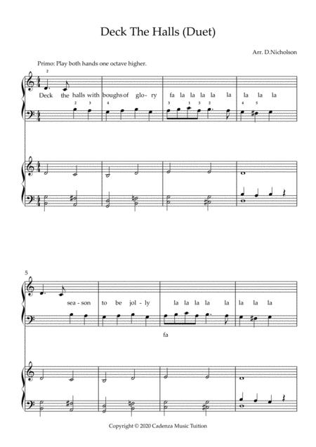 Free Sheet Music Deck The Halls Duet