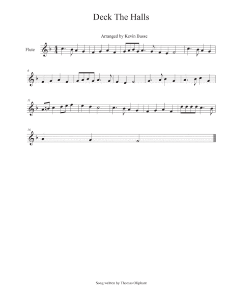 Deck The Halls Flute Sheet Music