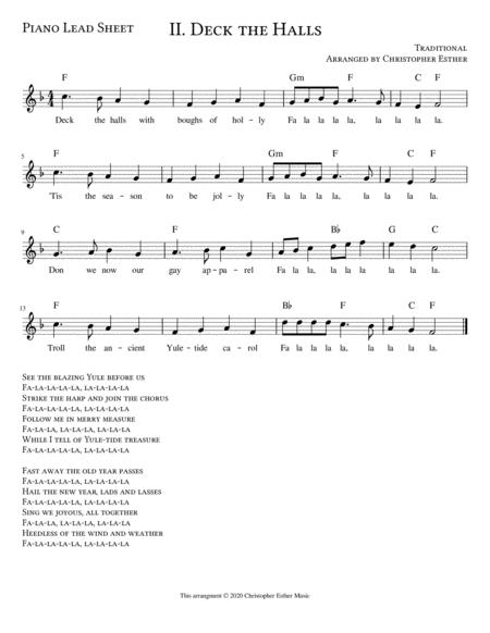 Free Sheet Music Deck The Halls For Piano Lead Sheet