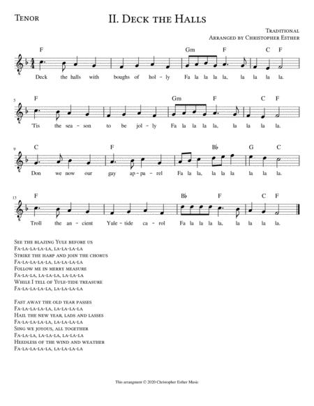 Free Sheet Music Deck The Halls For Tenor Voice Lead Sheet