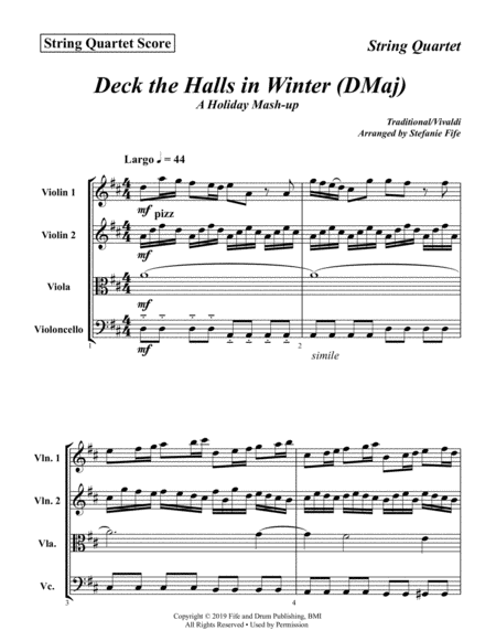Free Sheet Music Deck The Halls In Winter