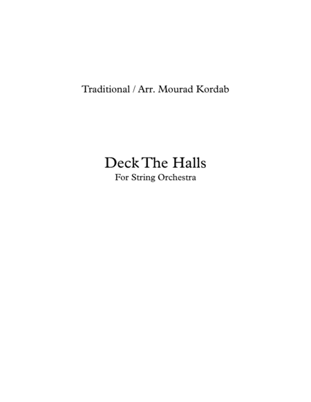 Free Sheet Music Deck The Halls String Orchestra